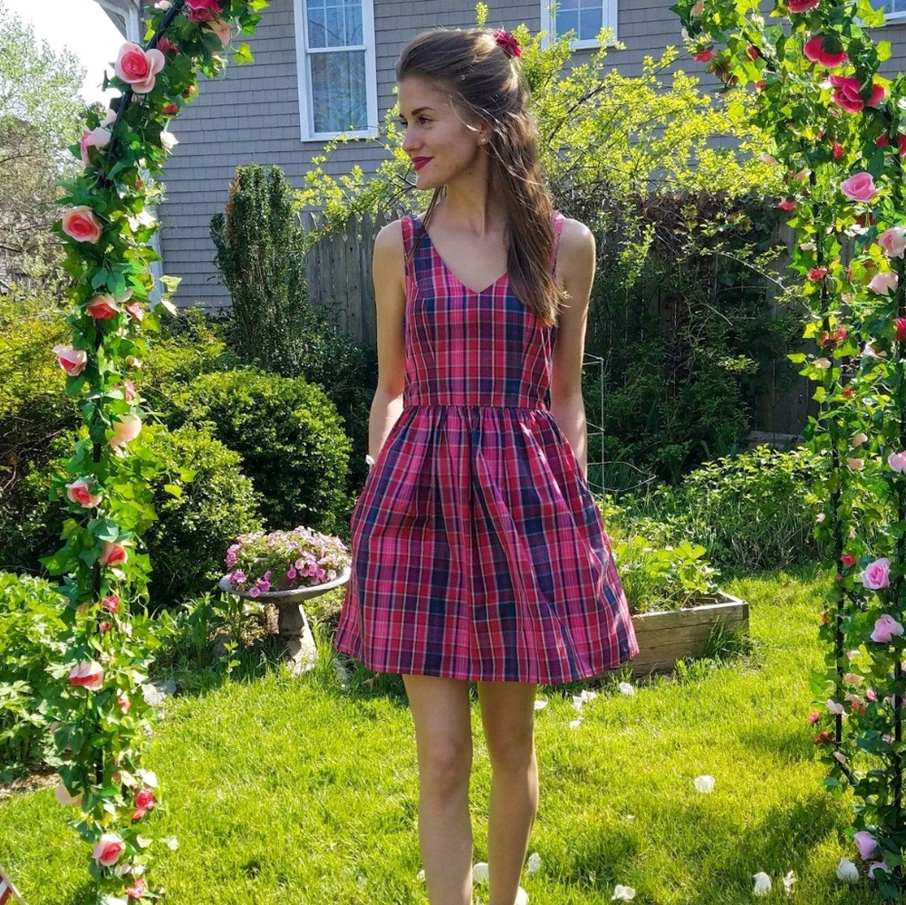 Jack Wills Plaid Party Dress Size US4/UK8